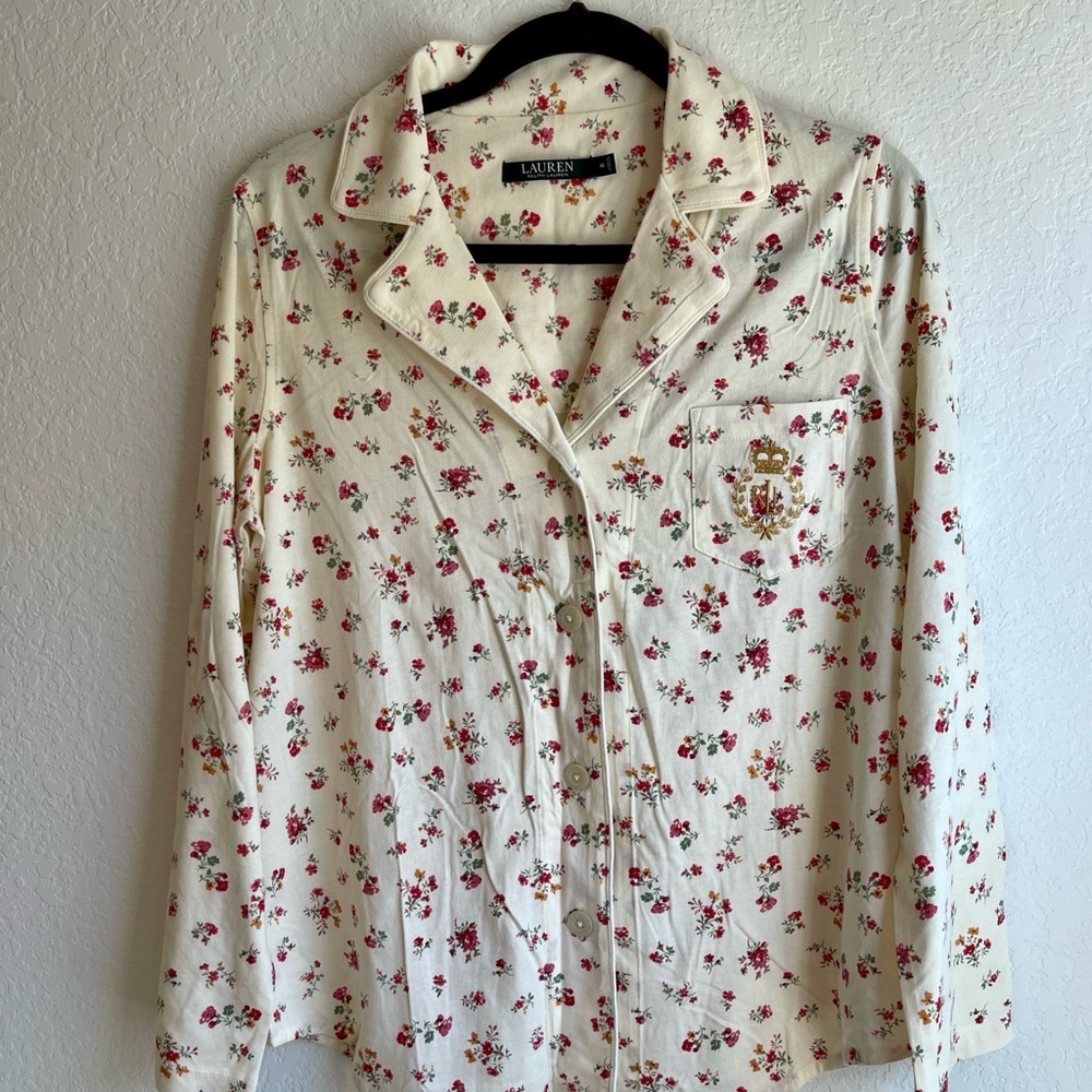 Lauren Floral Cotton Pajama Top